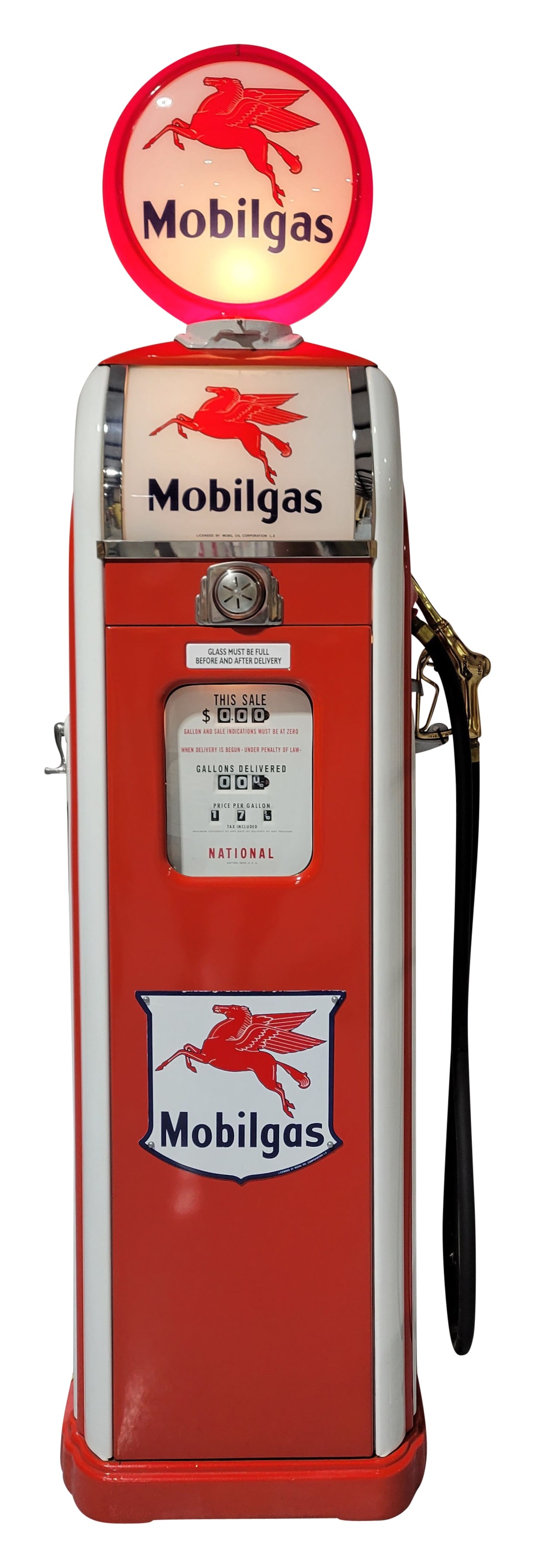 National Model #A38 Computing Gas Pump Mobilgas Professionally Restored (1 of 4)