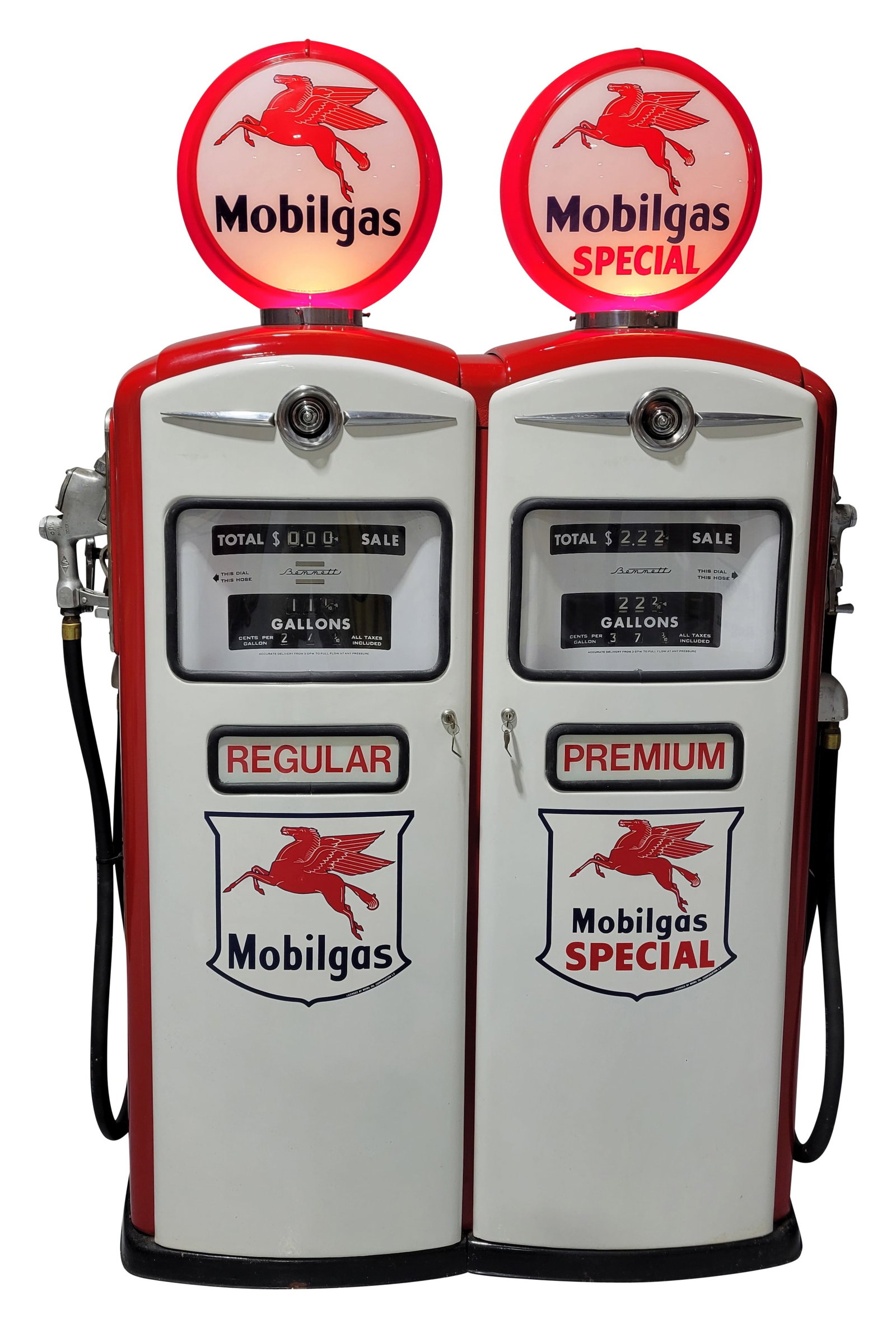 Bennett Model #766 "Twin" Computing Gas Pump Mobilgas Restored (1 of 4)