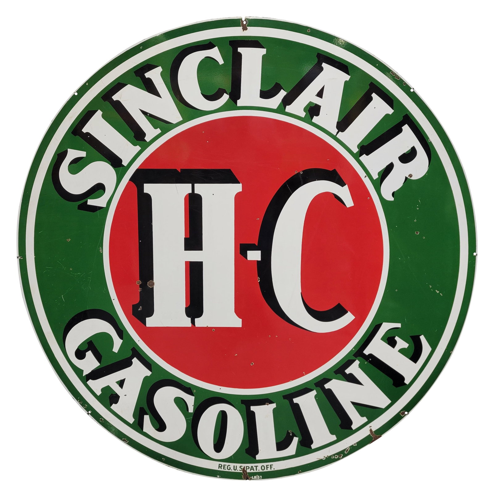 1957 Sinclair H-C Gasoline 6' DSP ID Sign (1 of 2)