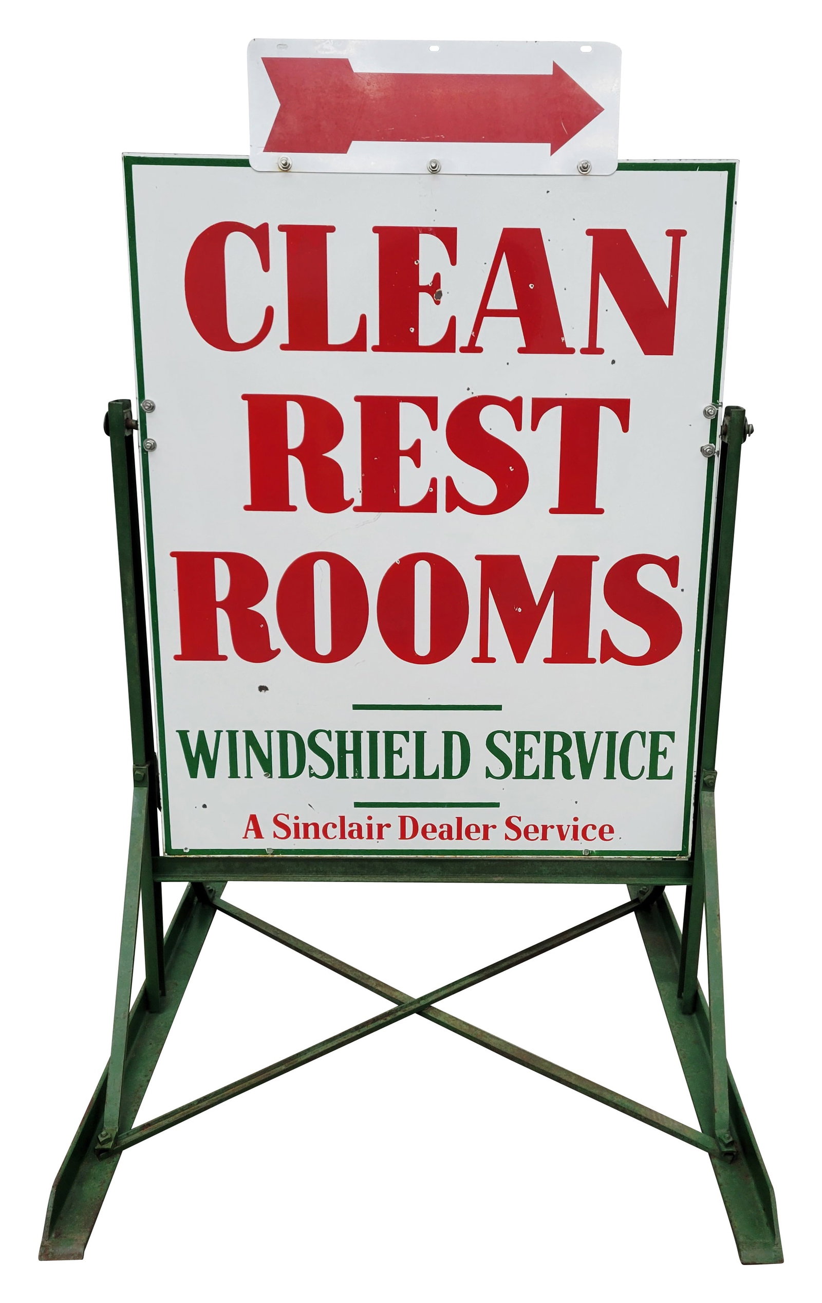 Sinclair Clean Rest Rooms DSP Service Station Sidewalk Sign (1 of 2)