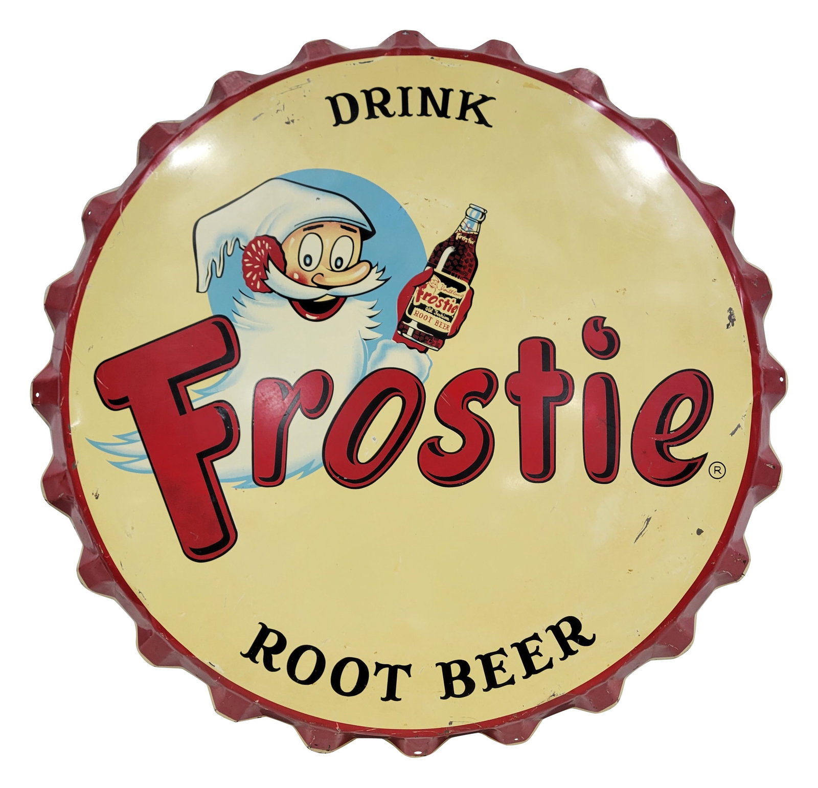 Drink Frostie Root Beer Bottle Cap Sign (1 of 3)