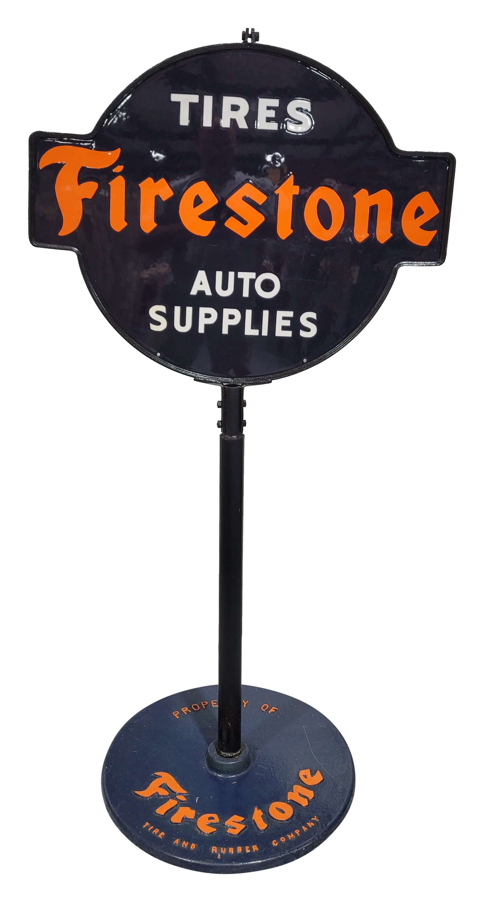 Restored Firestone Tires Auto Supplies DSP Lollipop Curb Sign (1 of 3)