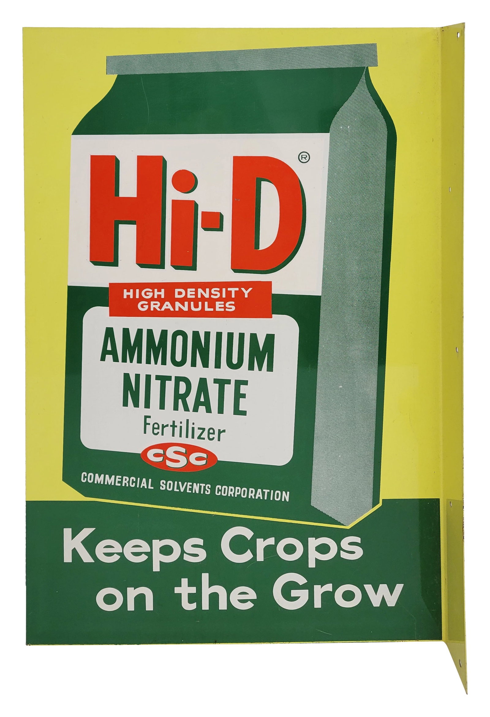 Hi-D Fertilizer Double Sided Tin Flange Sign (1 of 2)