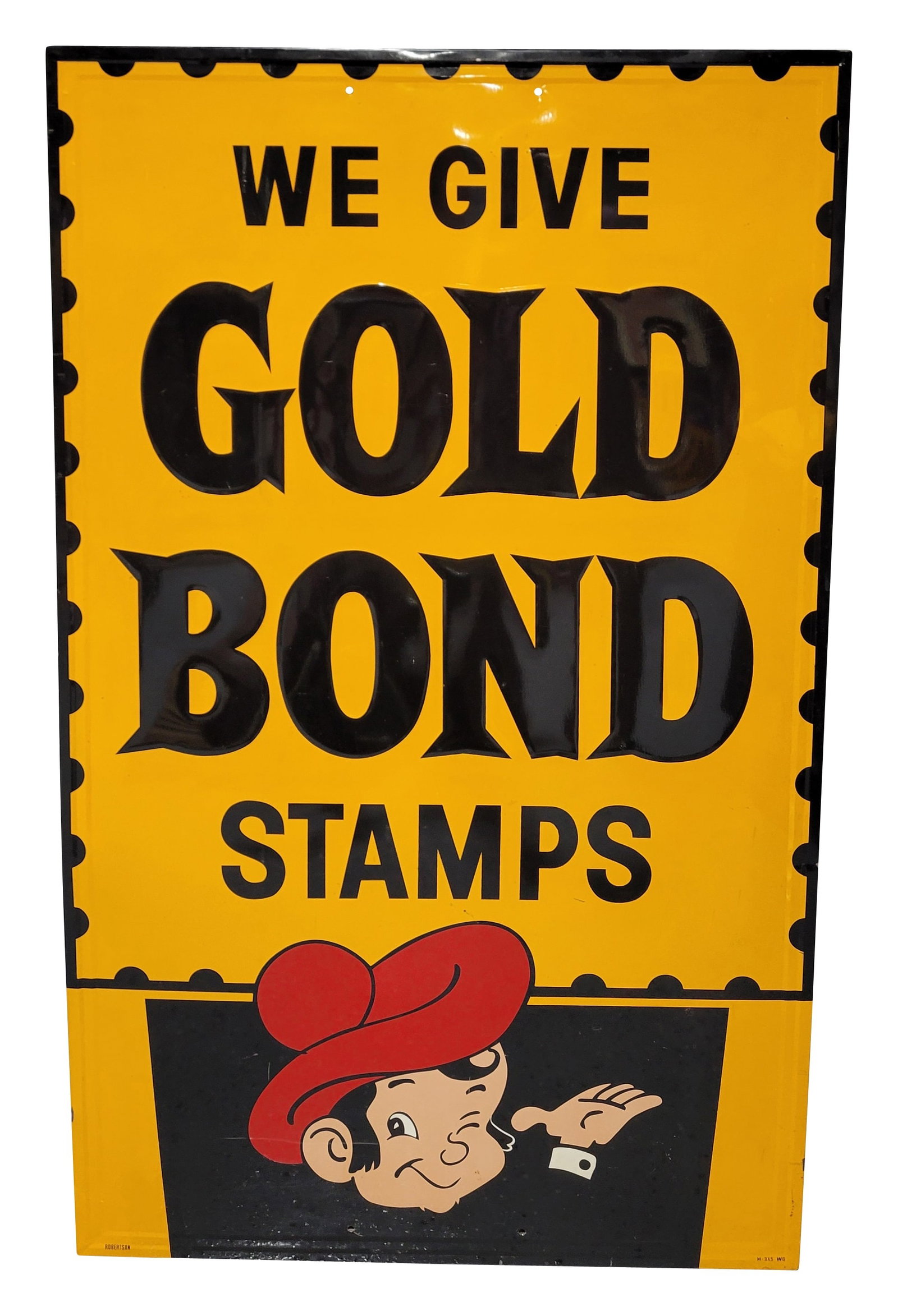 Large We Give Gold Bond Stamps SST Sign (1 of 2)