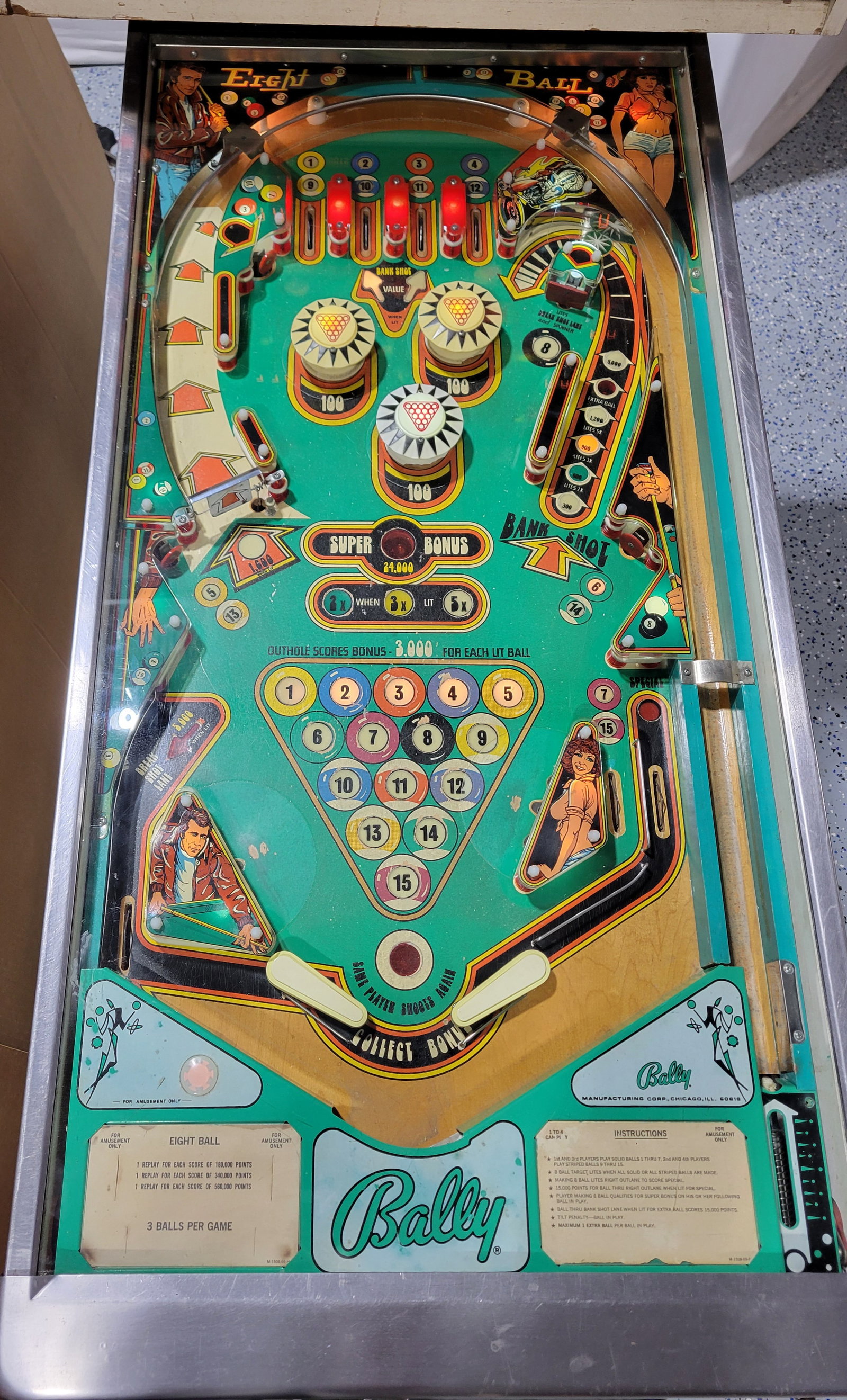 1977 Bally Eight Ball Pinball Machine - 4