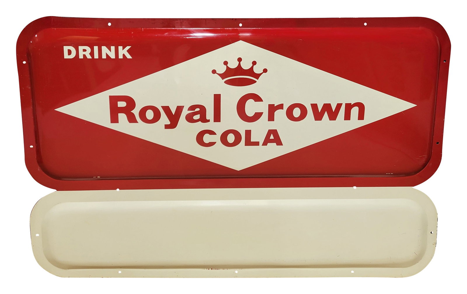 Drink Royal Crown Single Sided Tin Sign With Privilege Panel (1 of 2)