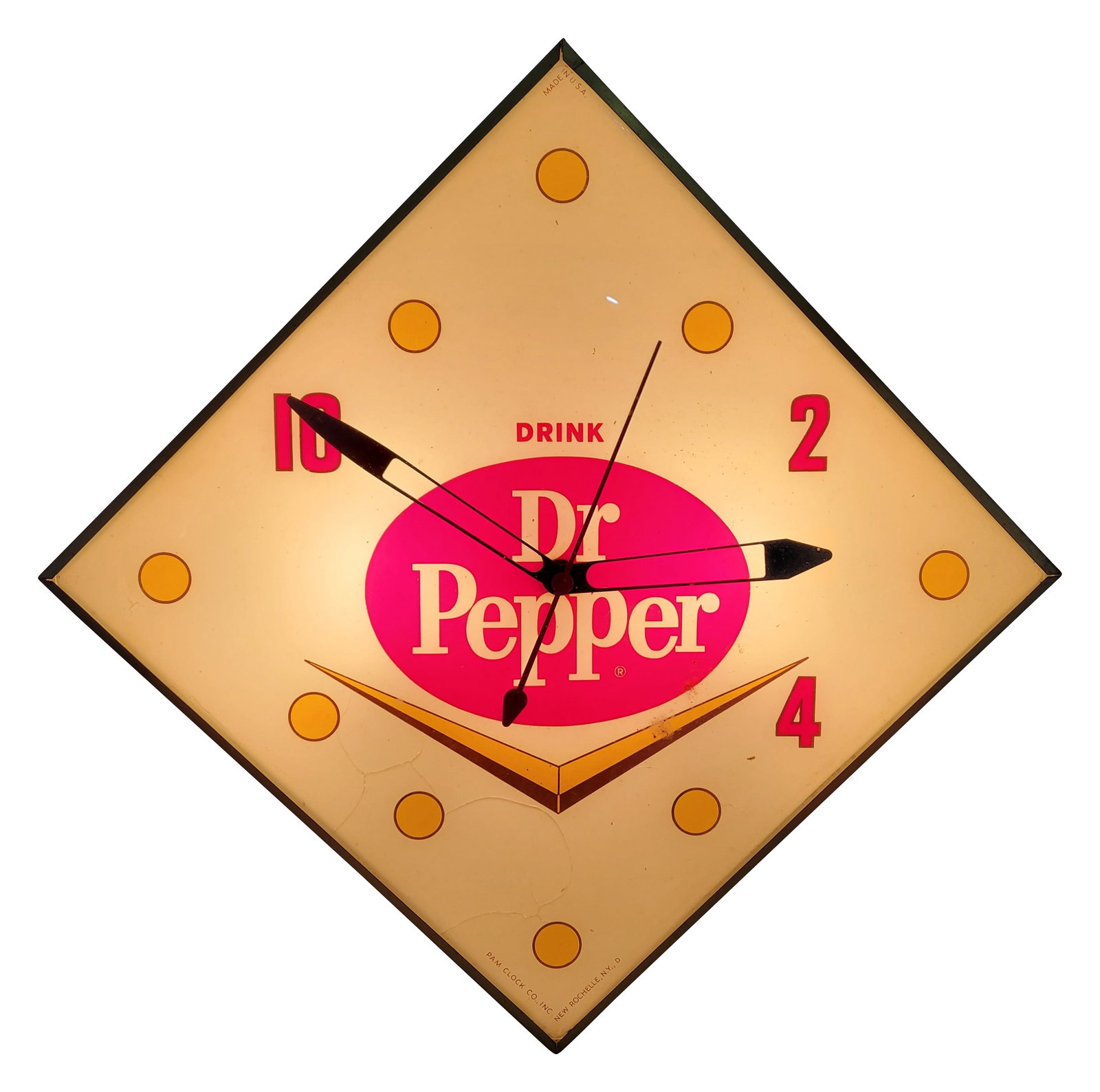 Drink Dr Pepper Light Up Pam Advertising Clock (1 of 3)