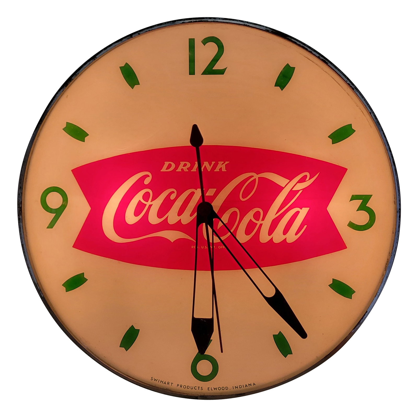 Drink Coca Cola Light Up Swihart Advertising Clock (1 of 3)
