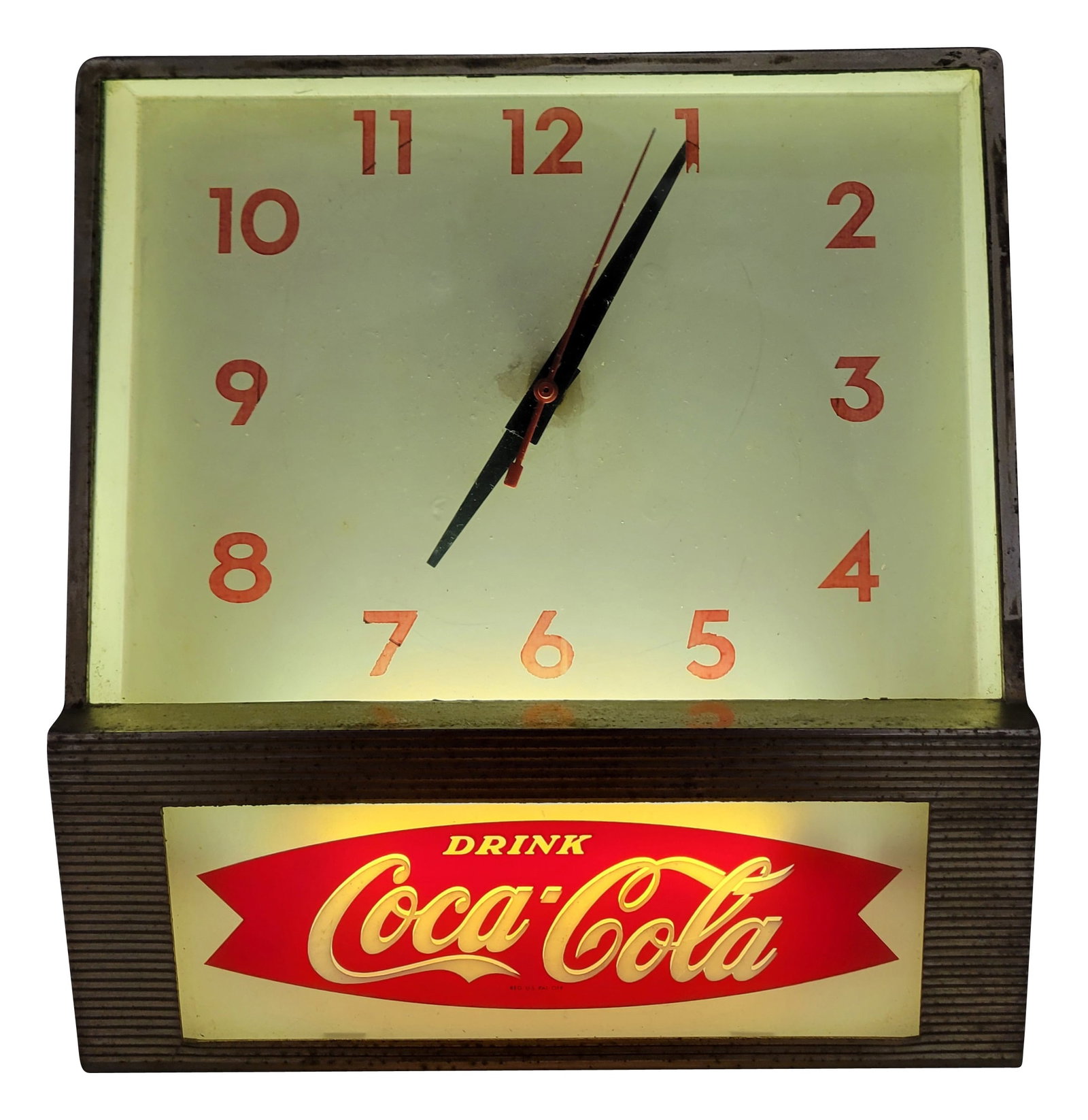 Drink Coca Cola Light Advertising Clock With Fishtail Logo (1 of 3)