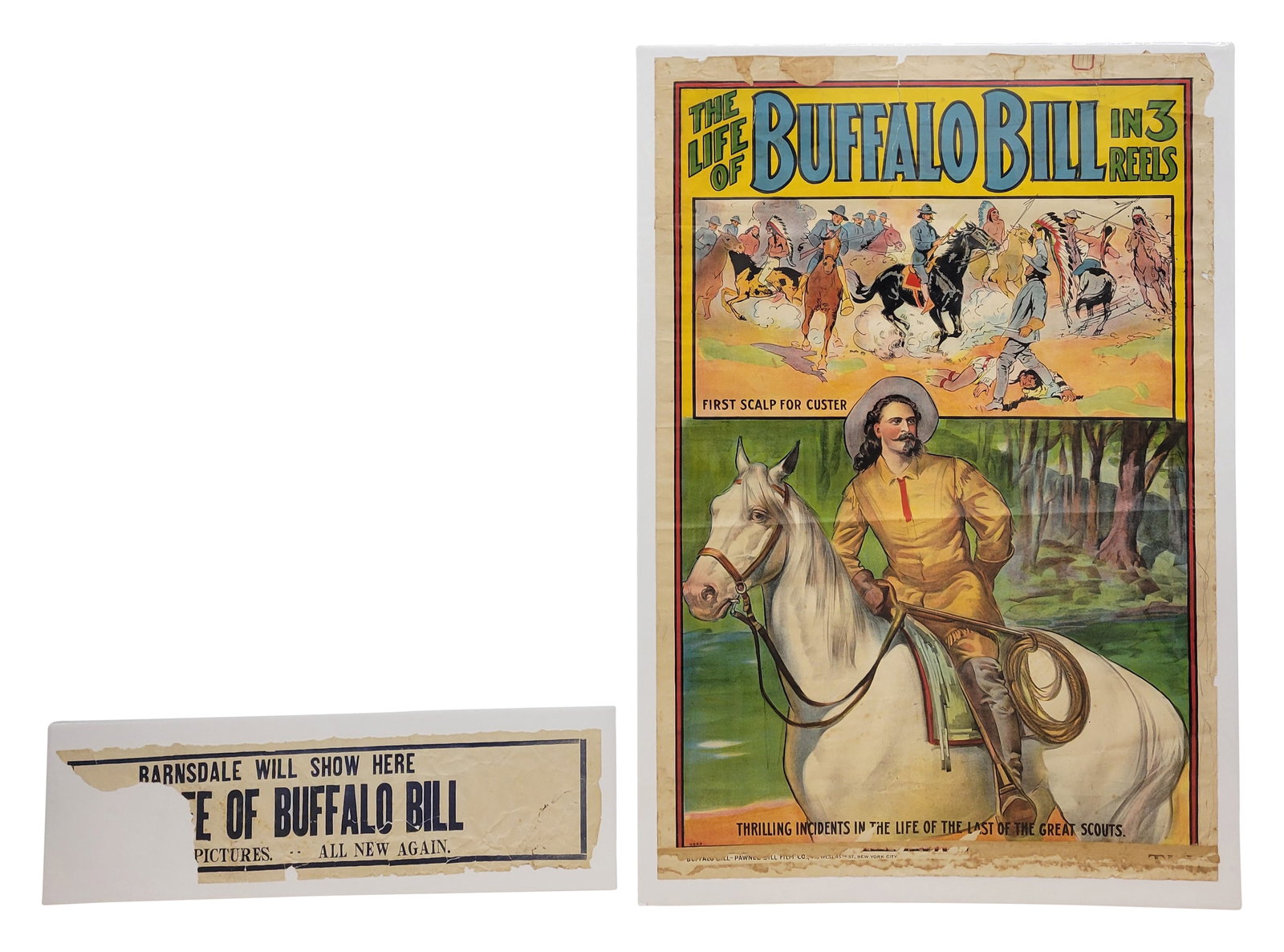 Scarce 1912 The Life Of Buffalo Bill Movie Poster (1 of 6)