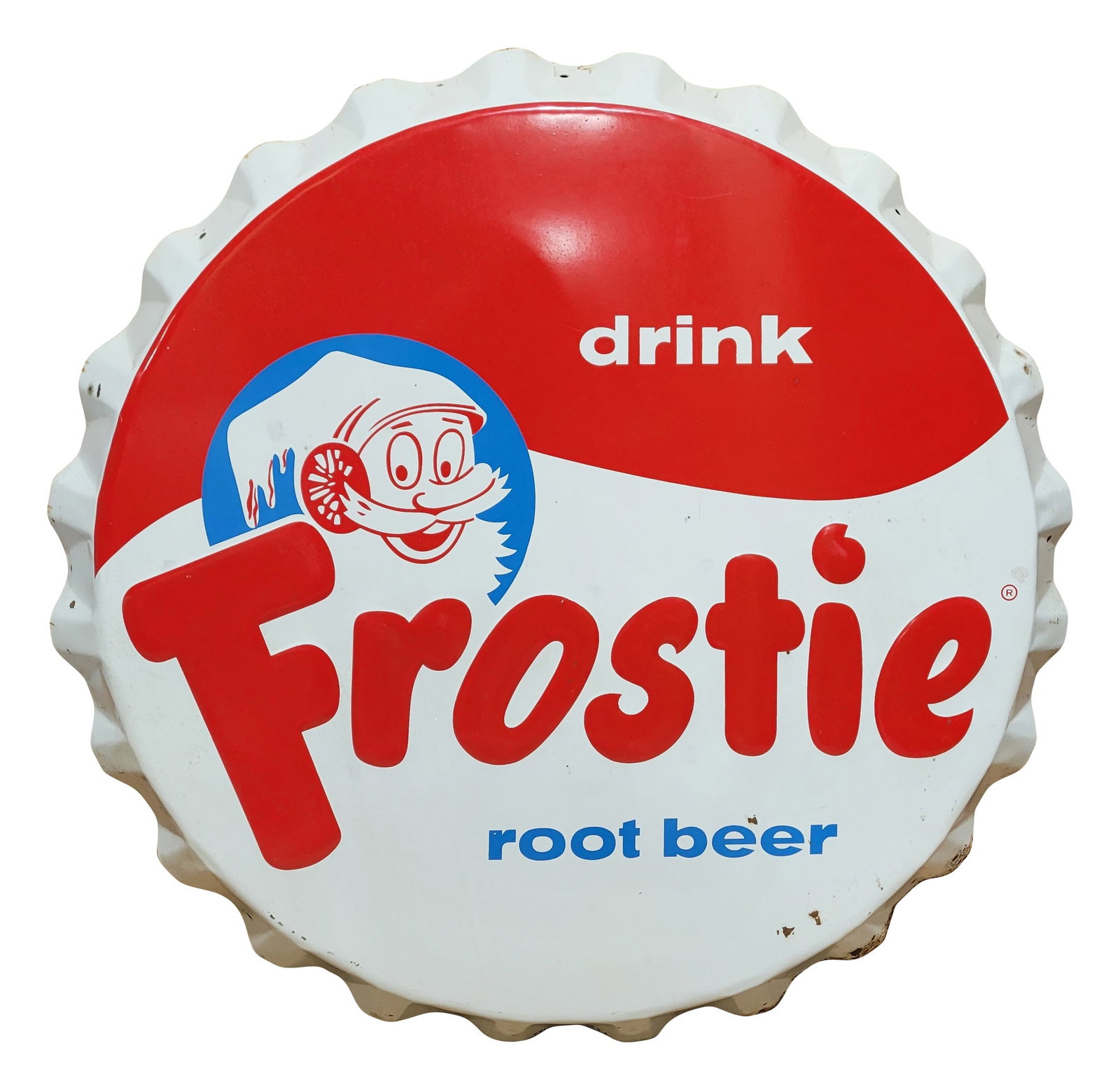 Drink Frostie Root Beer Bottle Cap Sign (1 of 2)