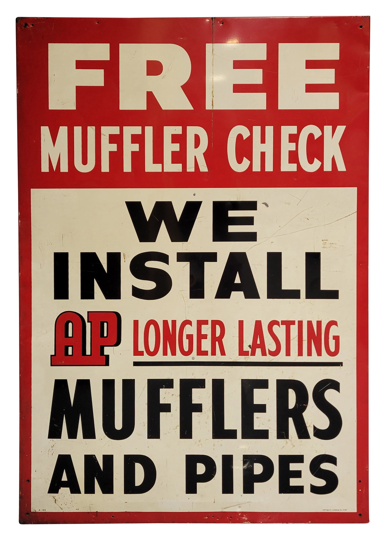 AP Free Muffler Check Single Sided Tin Sign (1 of 4)
