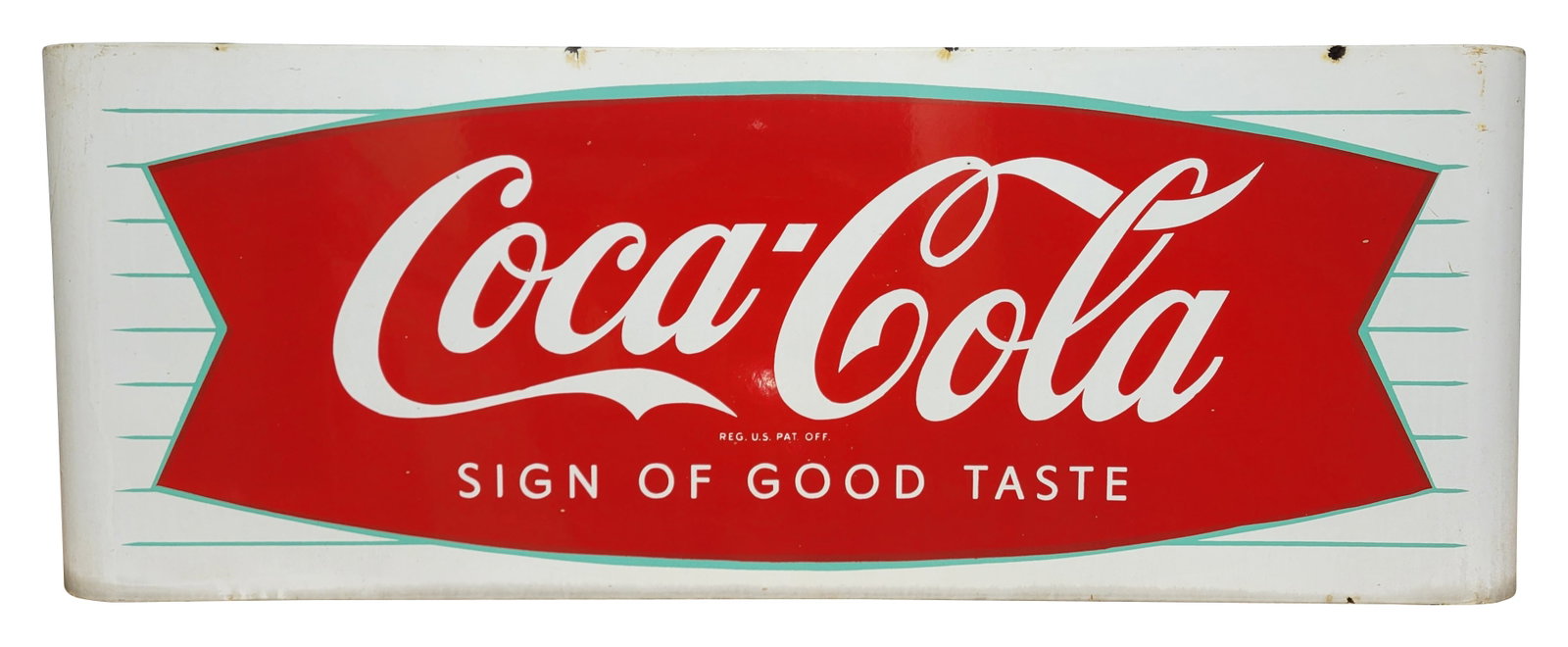 Coca Cola Sign Of Good Taste SSP Sled Sign With Fishtail Logo (1 of 2)