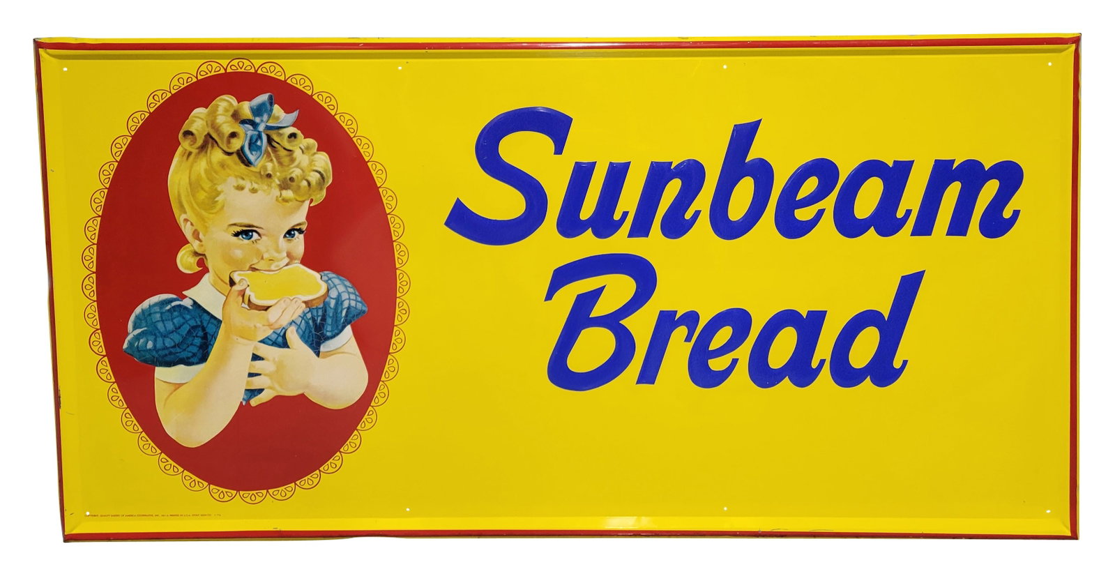 1973 Sunbeam Bread 6' Emb. SST Sign w/ Little Miss Sunbeam (1 of 2)