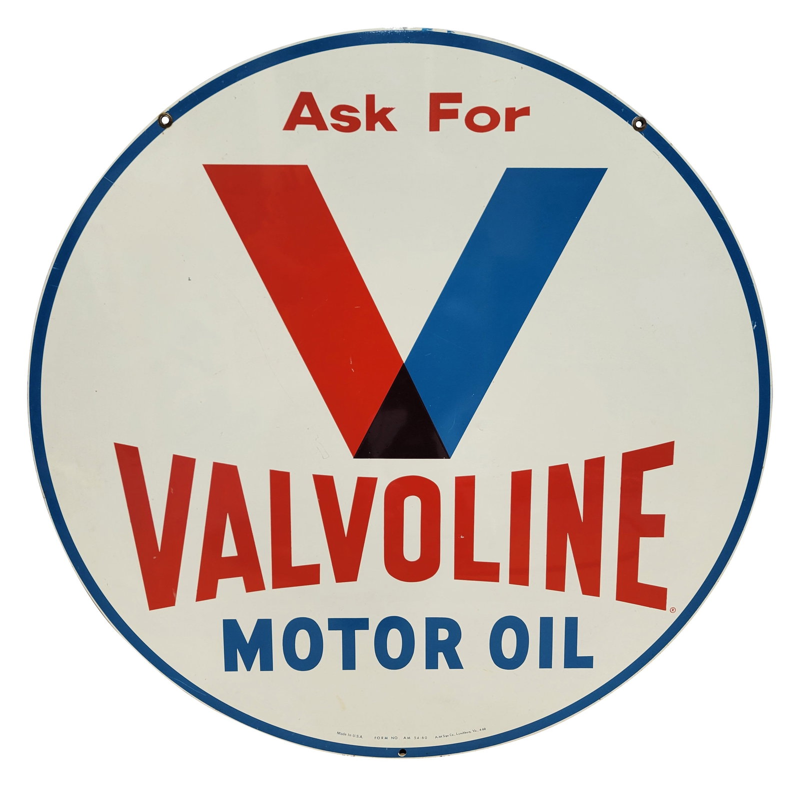 30" Ask For Valvoline Motor Oil DST Sign (1 of 2)