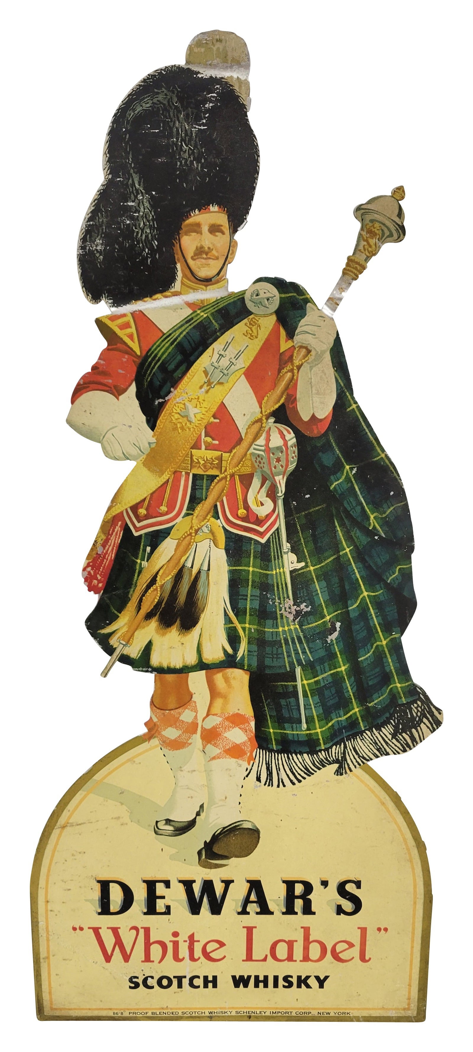 Dewar's White Label Scotch Whiskey SST Die Cut Sign (1 of 2)