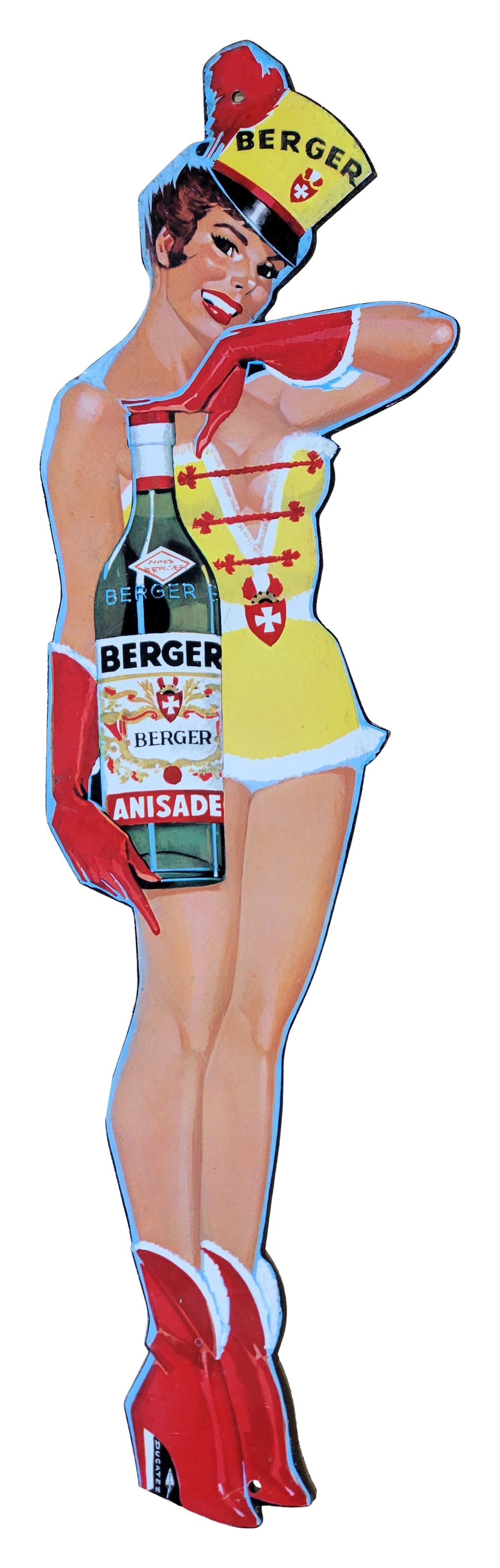 Berger Anisade Pin Up Girl Die Cut Sign (1 of 2)