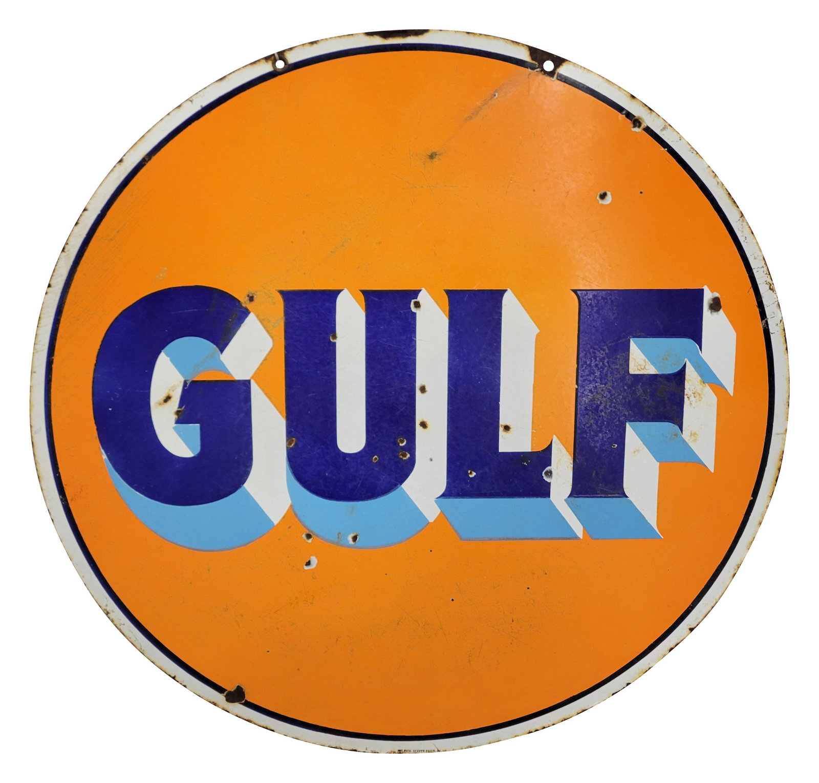 30" Gulf Double Sided Porcelain Sign (1 of 2)
