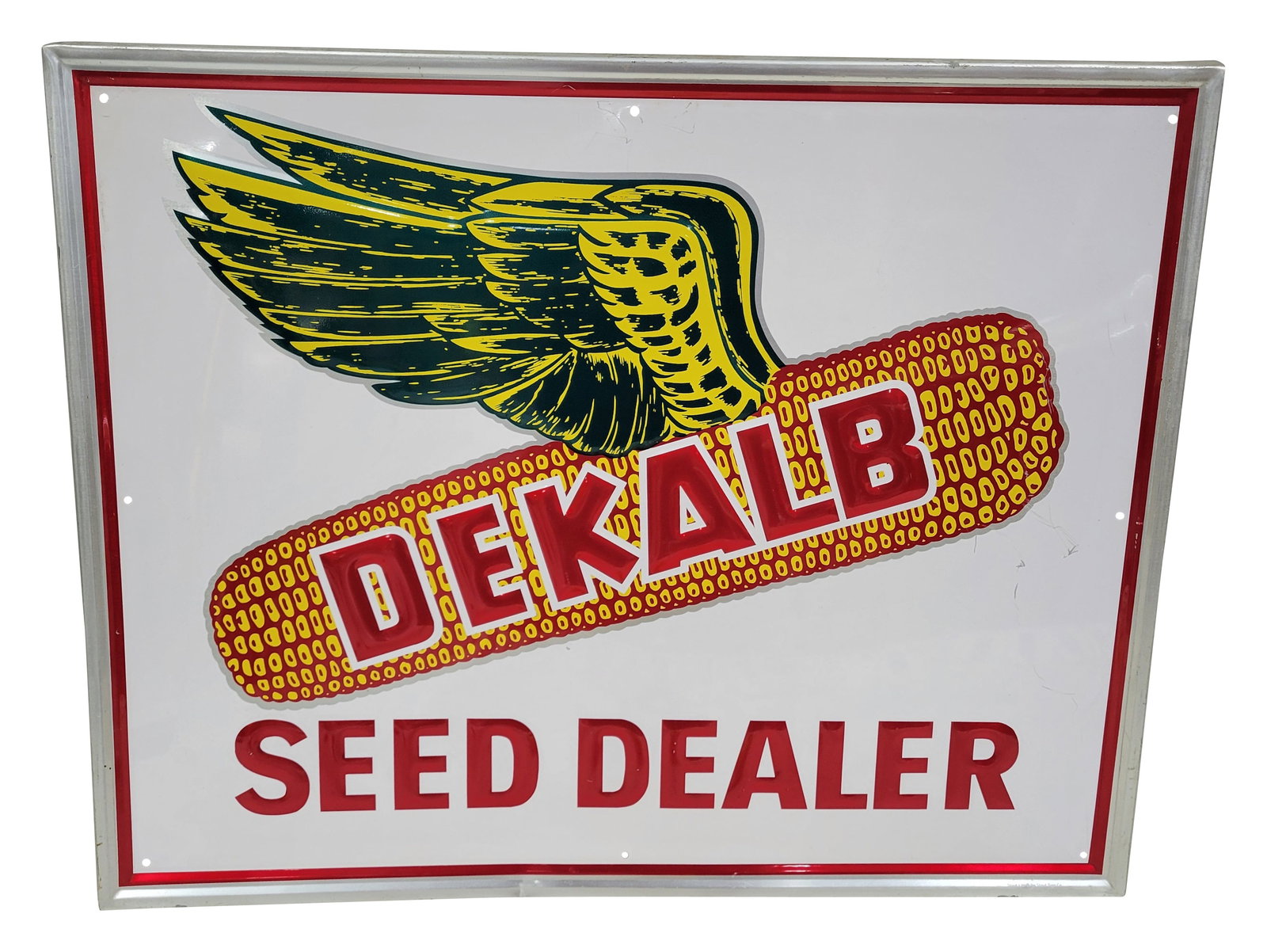 Dekalb Seed Dealer Embossed Single Sided Aluminum Sign (1 of 2)