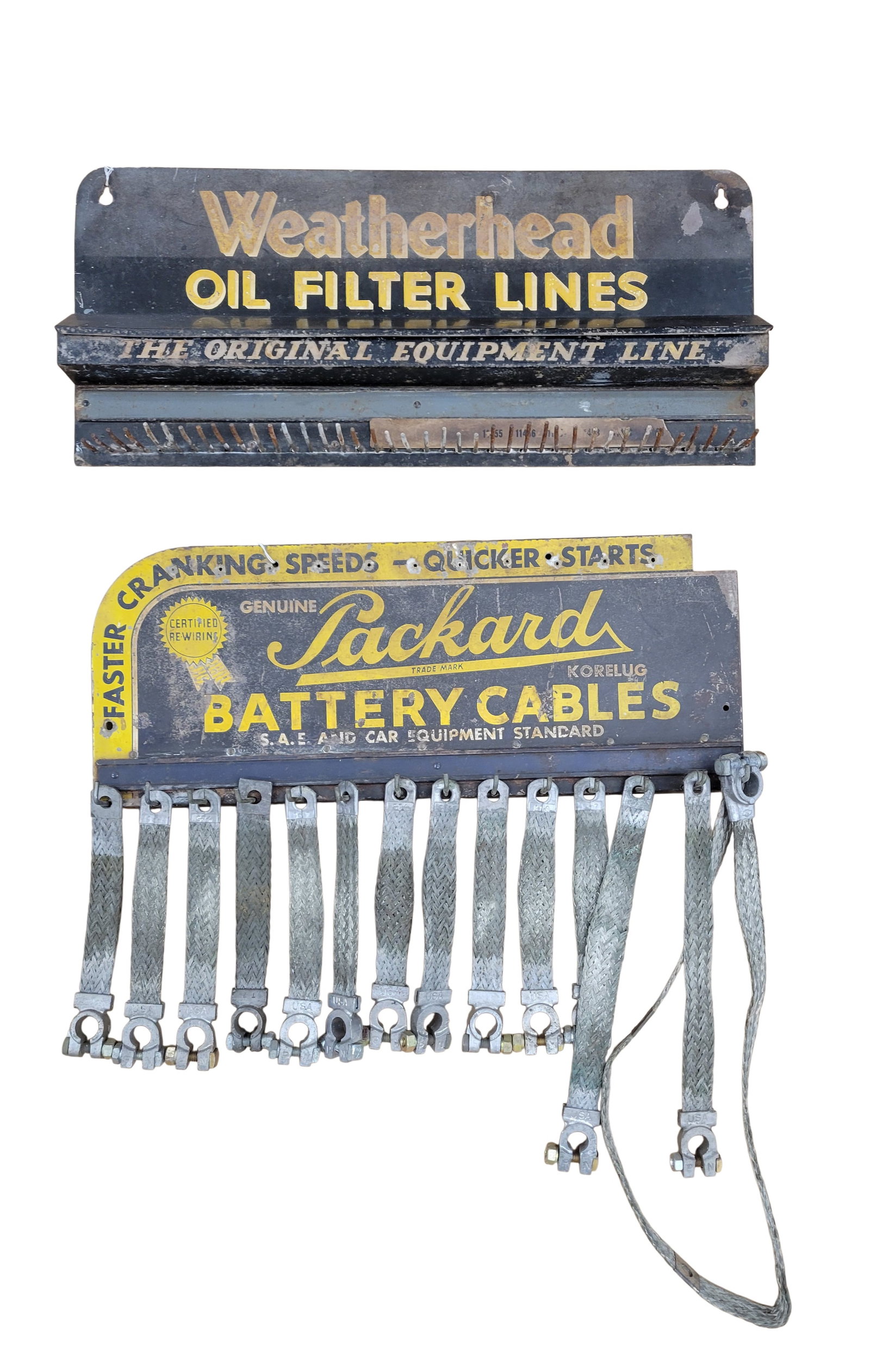 Packard Battery Cables and Weatherhead Oil Filter Lines Display Racks (1 of 2)