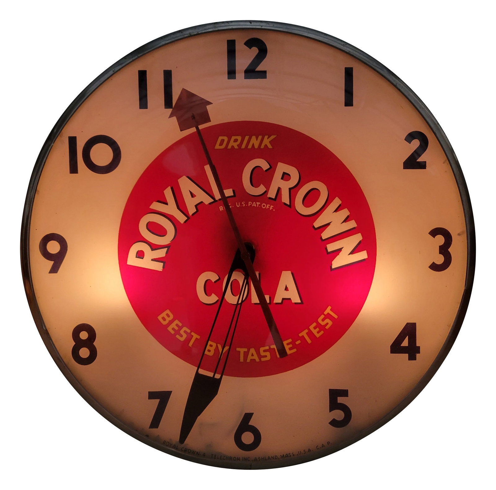 Drink Royal Crown Cola Light Up Telechron Advertising Clock (1 of 3)