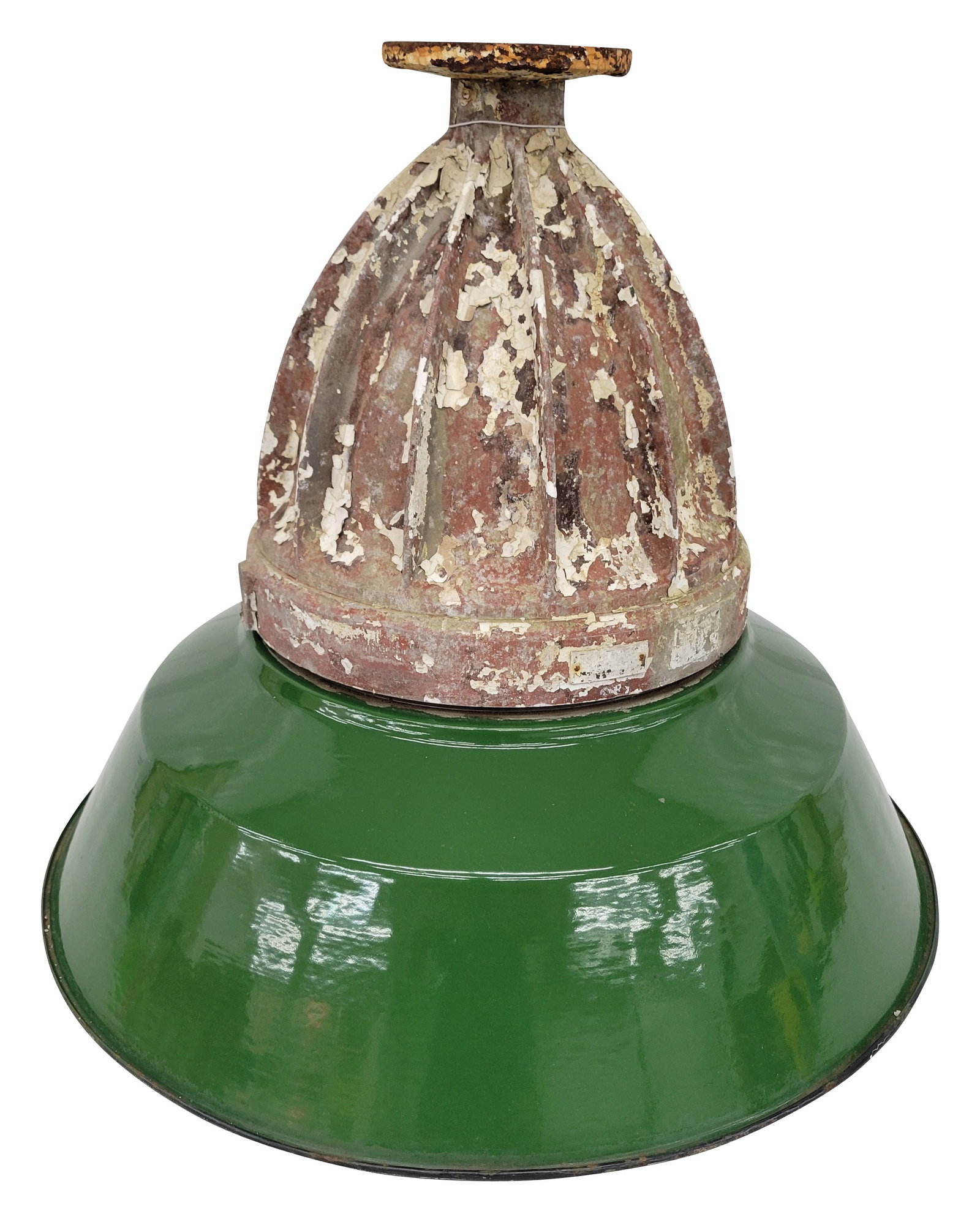 Green Porcelain Service Station Light Shade (1 of 3)
