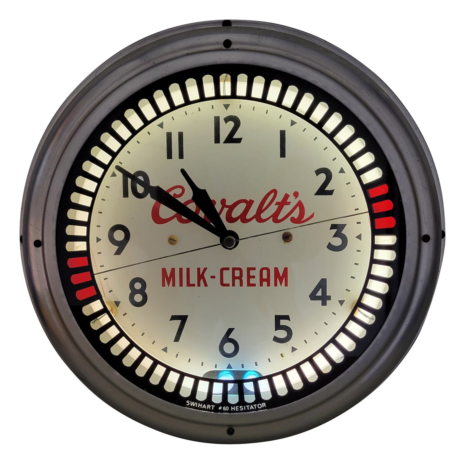 Covalt's Milk Cream Neon Spinner Swihart Clock (1 of 3)