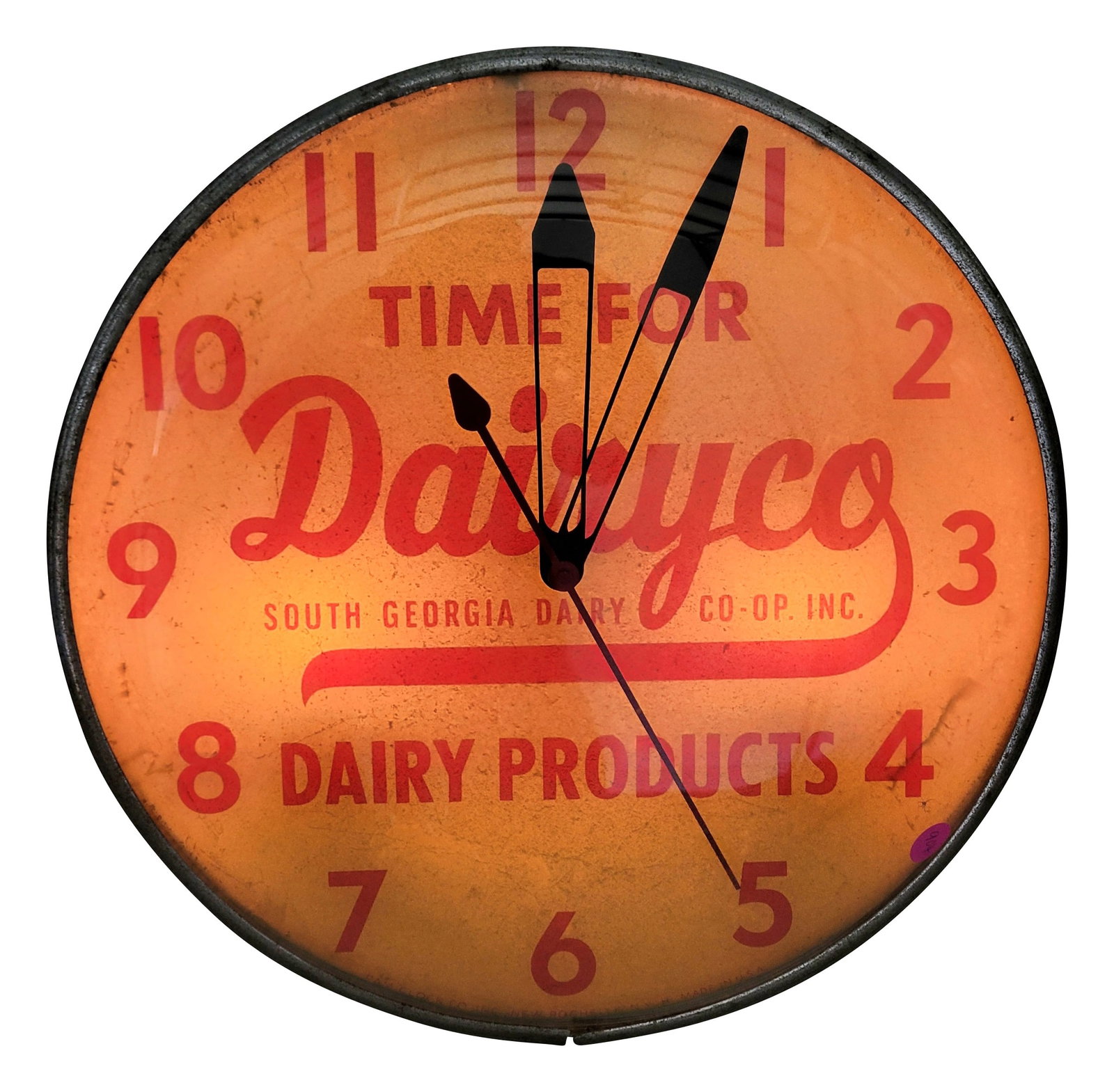 Time For Dairyco Dairy Products Light Pam Advertising Clock (1 of 4)