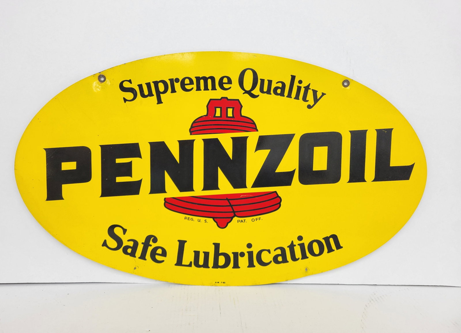 Pennzoil Supreme Quality Safe Lubrication Double Sided Tin Sign (1 of 2)