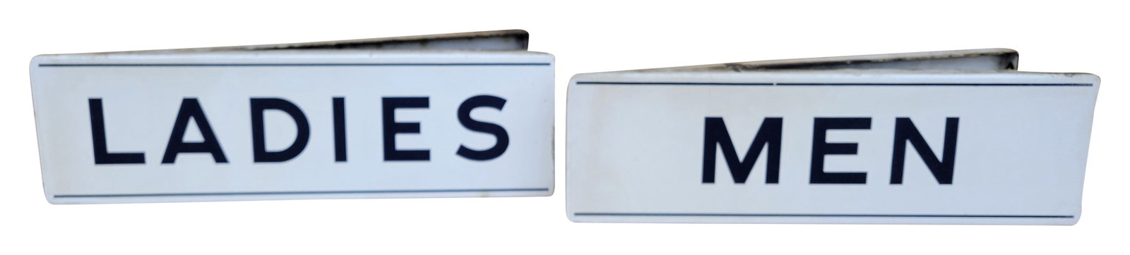 Pair of Men Ladies Porcelain Service Station Rest Rooms Signs (1 of 3)