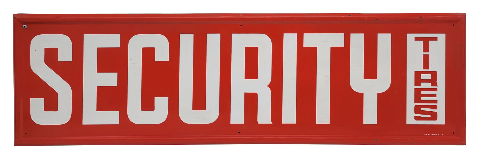 Security Tires Single Sided Tin Sign