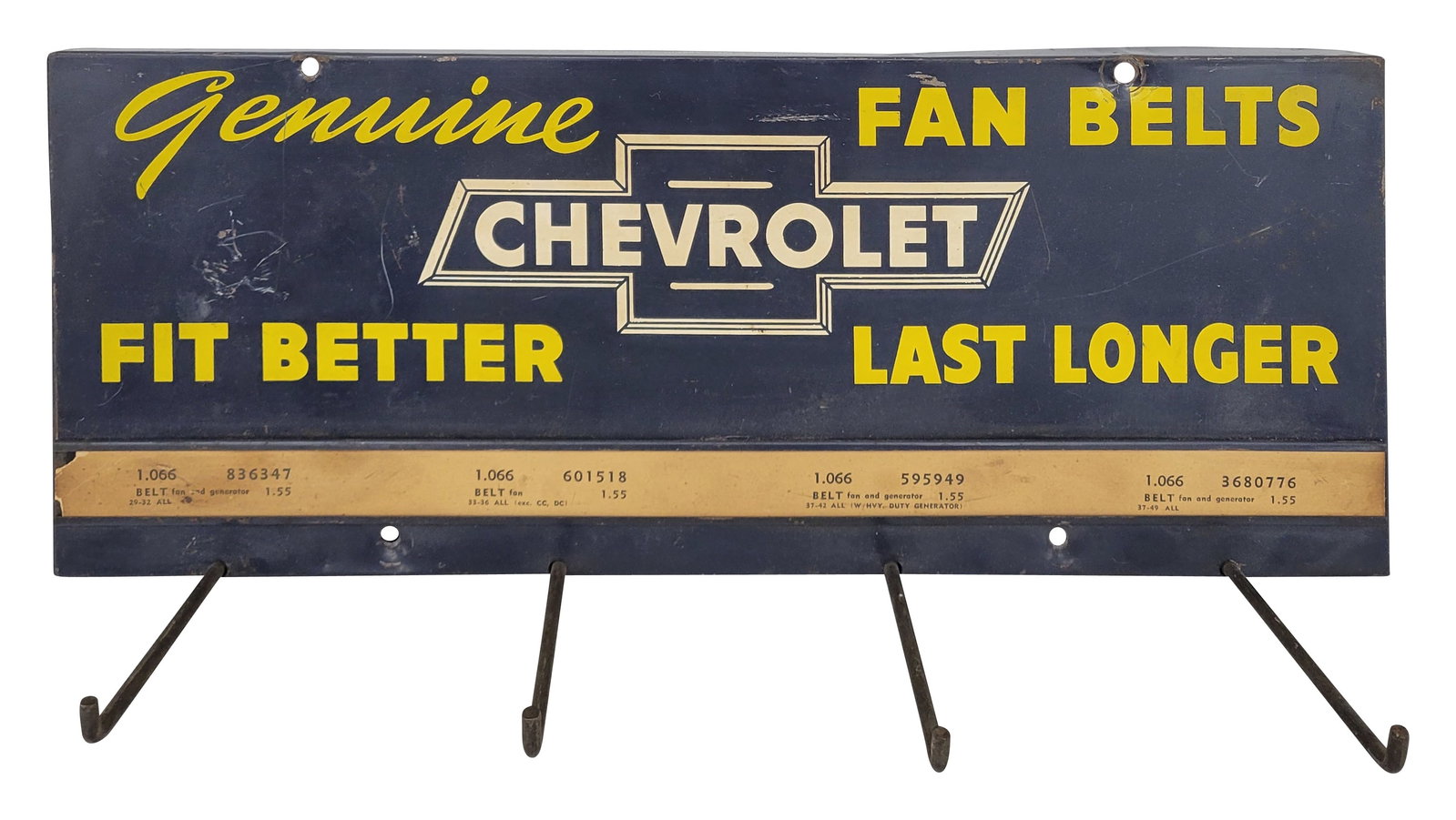 Genuine Chevrolet Fan Belts Wall Rack Display (1 of 3)
