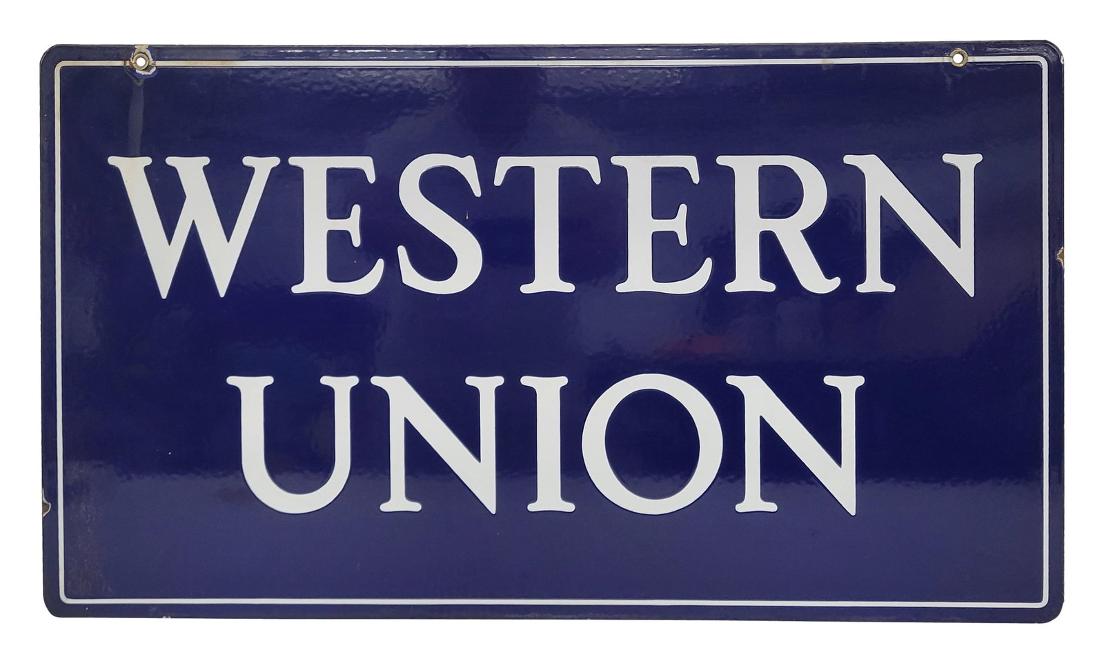 Western Union Double Sided Porcelain Sign (1 of 3)