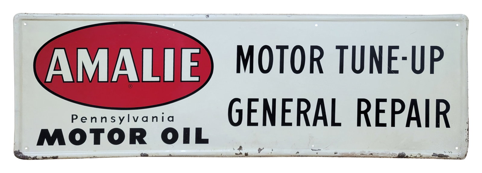Amalie Pennsylvania Motor Oil Single Sided Tin Sign (1 of 2)
