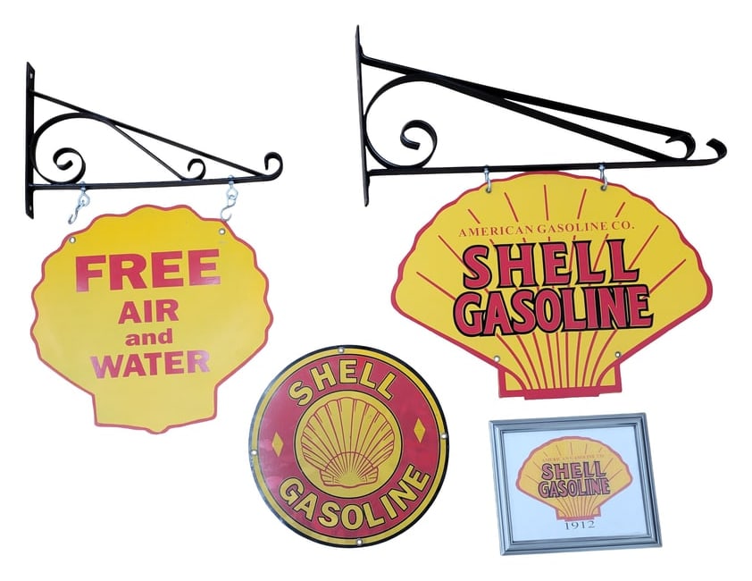 Lot of Modern Shell Service Station Signs (1 of 2)