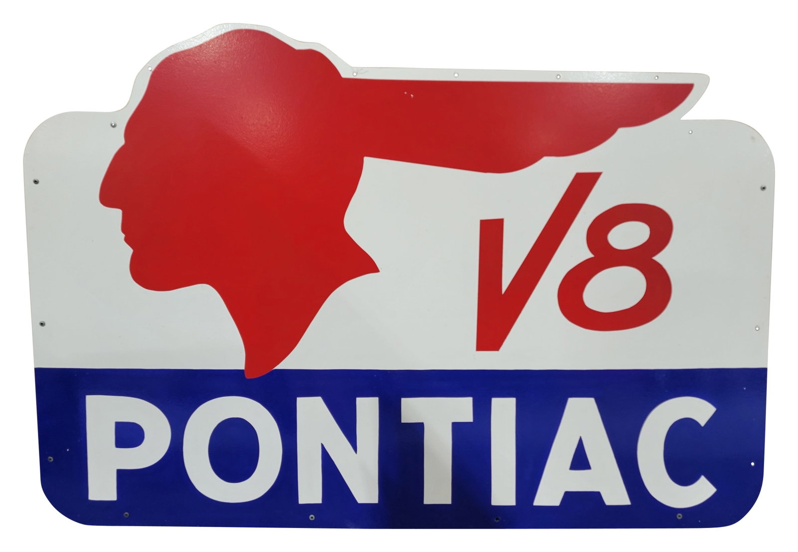 Large Full Feather Pontiac V8 Modern Sign (1 of 2)