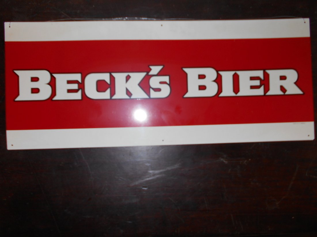 Beck's Bier Sign metal: 28.5" x 11.5" Made in Germany