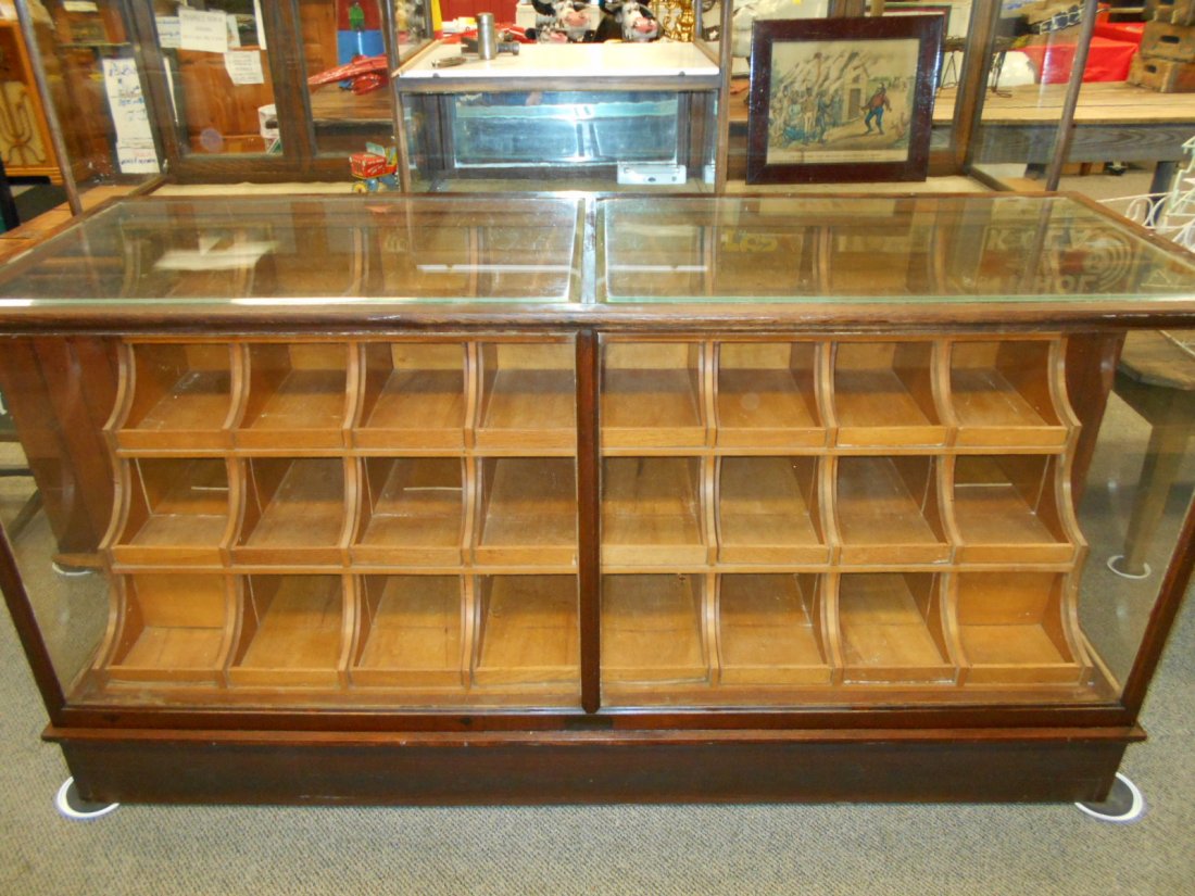 Candy Store 32 compartment showcase: Great vintage country store showcase. 32 drawers, one for each compartment. Hard showcase to find.