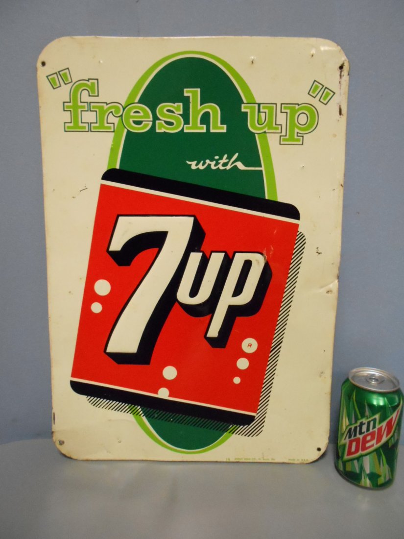 Vintage Fresh up with 7up metal advertising sign (1 of 6)