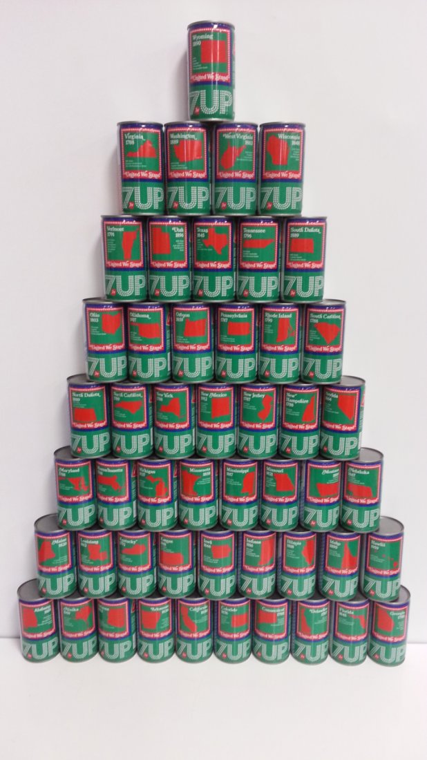 Complete set of  advertising 7up state cans soda pop (1 of 3)