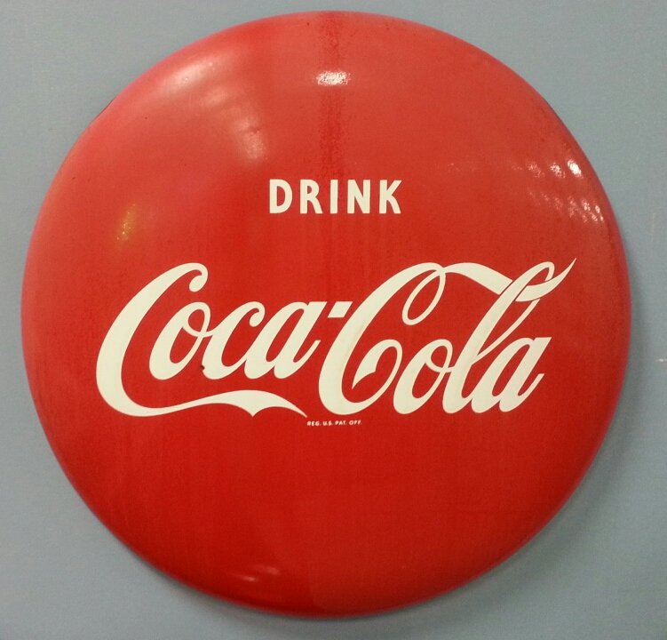 24" Porcelain Coca Cola button (1 of 1)