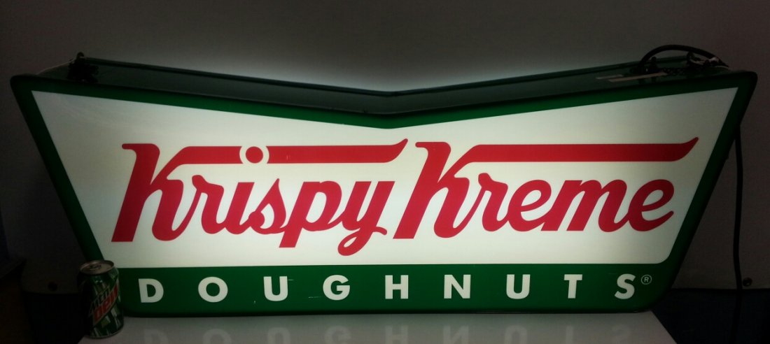 2 sided lighted Krispy Kreme Doughnuts advertising sign