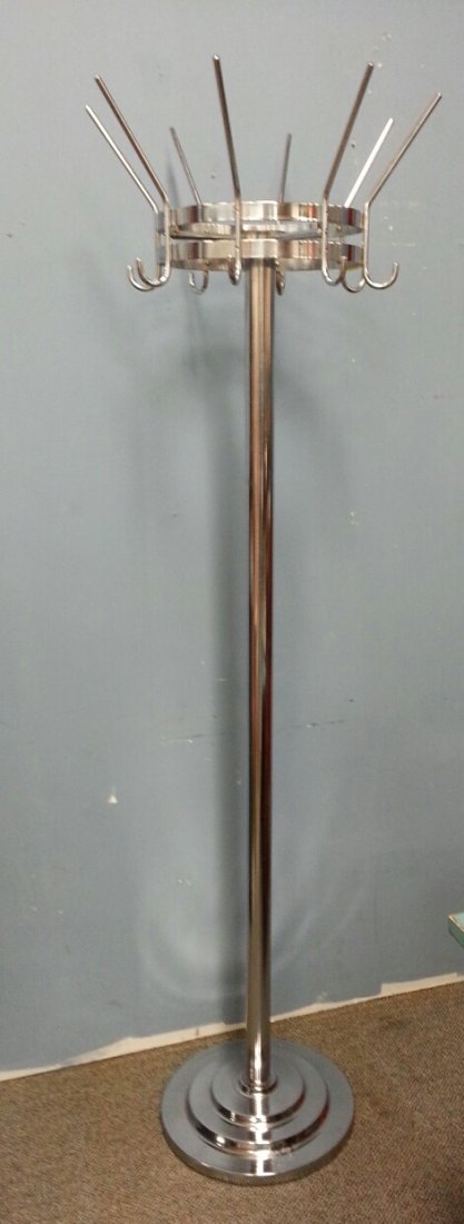 1940's Deco chrome diner- barber shop hat / coat rack: Original barber shop / diner chrome art deco hat - coat rack.