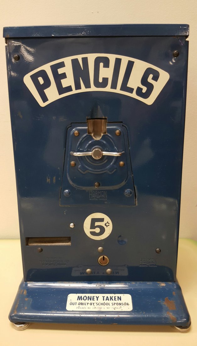Coin operated 5 cent Harmon Pencil Dispenser