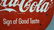 36" Porcelain Coca Cola Button Sign - 2