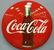 24" Porcelain Coca Cola Button Sign with Bottle