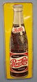 1954 Embossed Vertical Pepsi Cola Bottle Sign