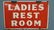 Porcelain 2 Sided Ladies Rest Room Sign