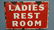 Porcelain 2 Sided Ladies Rest Room Sign - 2
