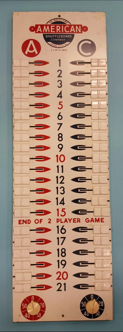 American Shuffleboard Company Metal Scoreboard
